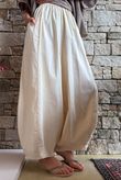 Inga Stretch Poplin Cotton Barrel Pant Panna Cotta
